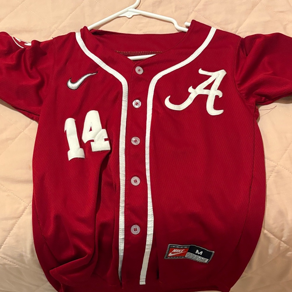 Red softball  Jersey with White Accents